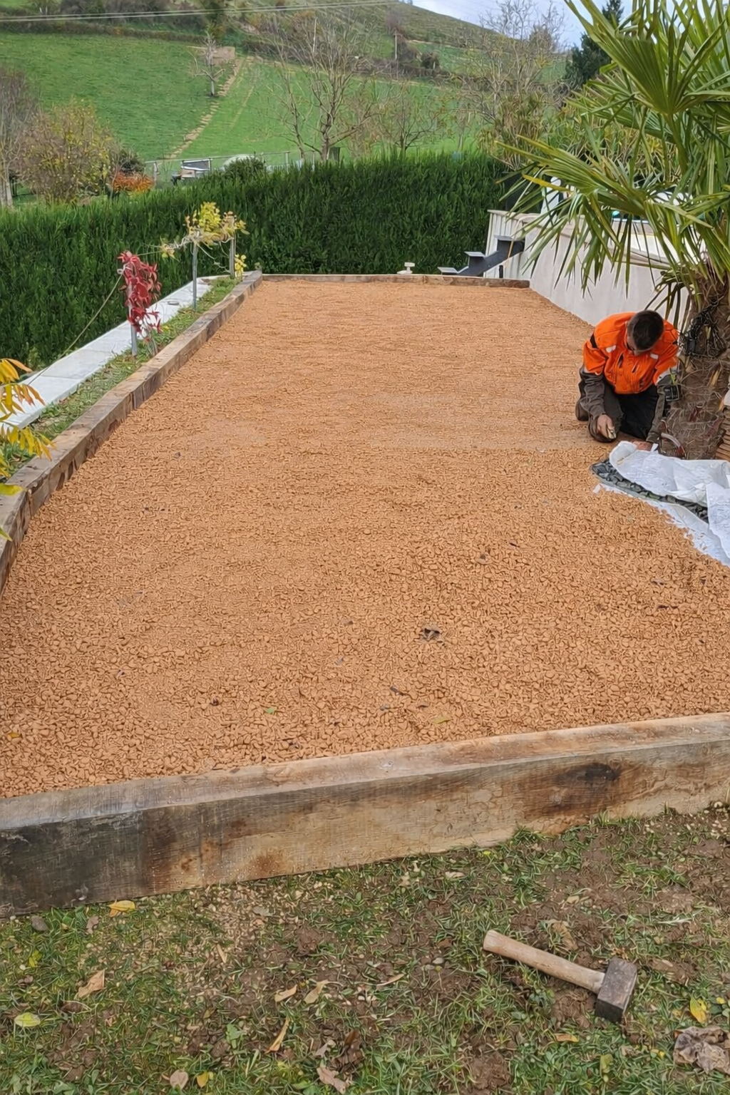 Terrain de pétanque aménagé — Manuel Azevedo paysagiste